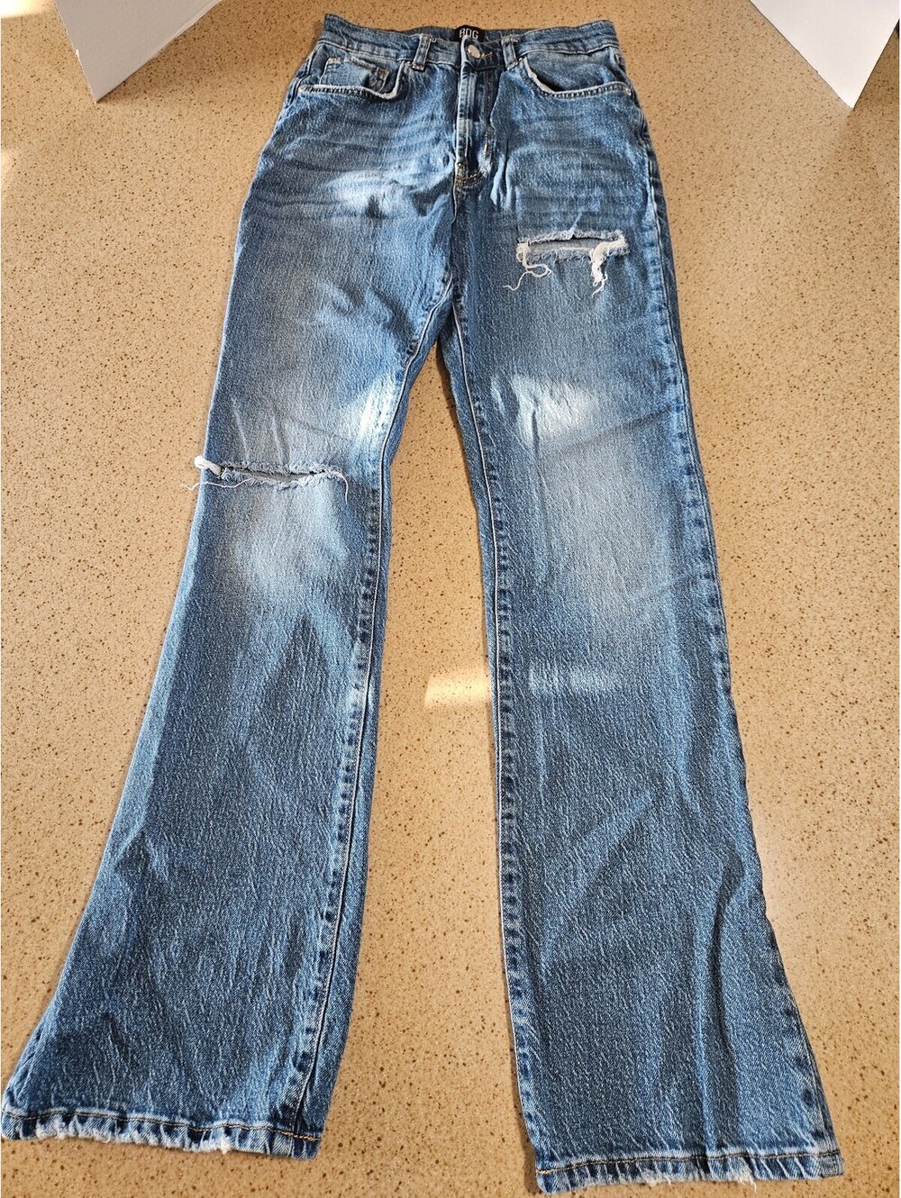 BDG high rise flare distressed jeans